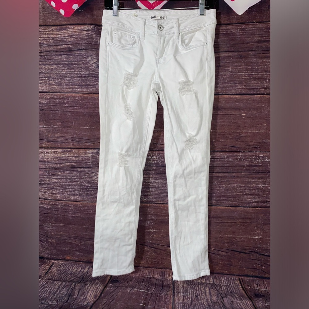 Dollhouse White Distressed Skinny Jeans